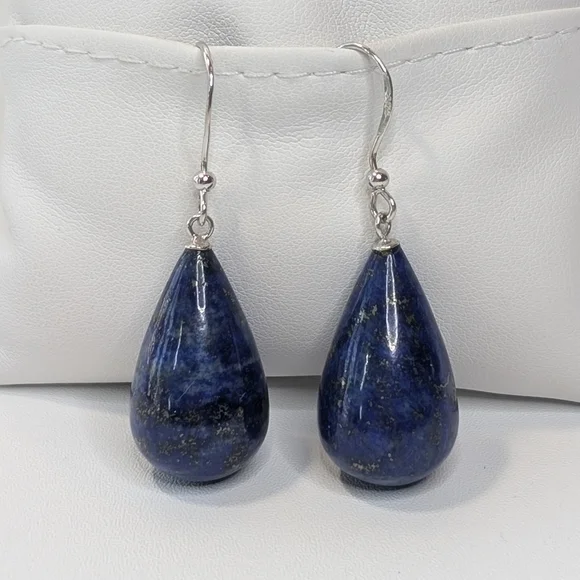 Sterling & Lapis Lazuli Earrings - Picture 3 of 11